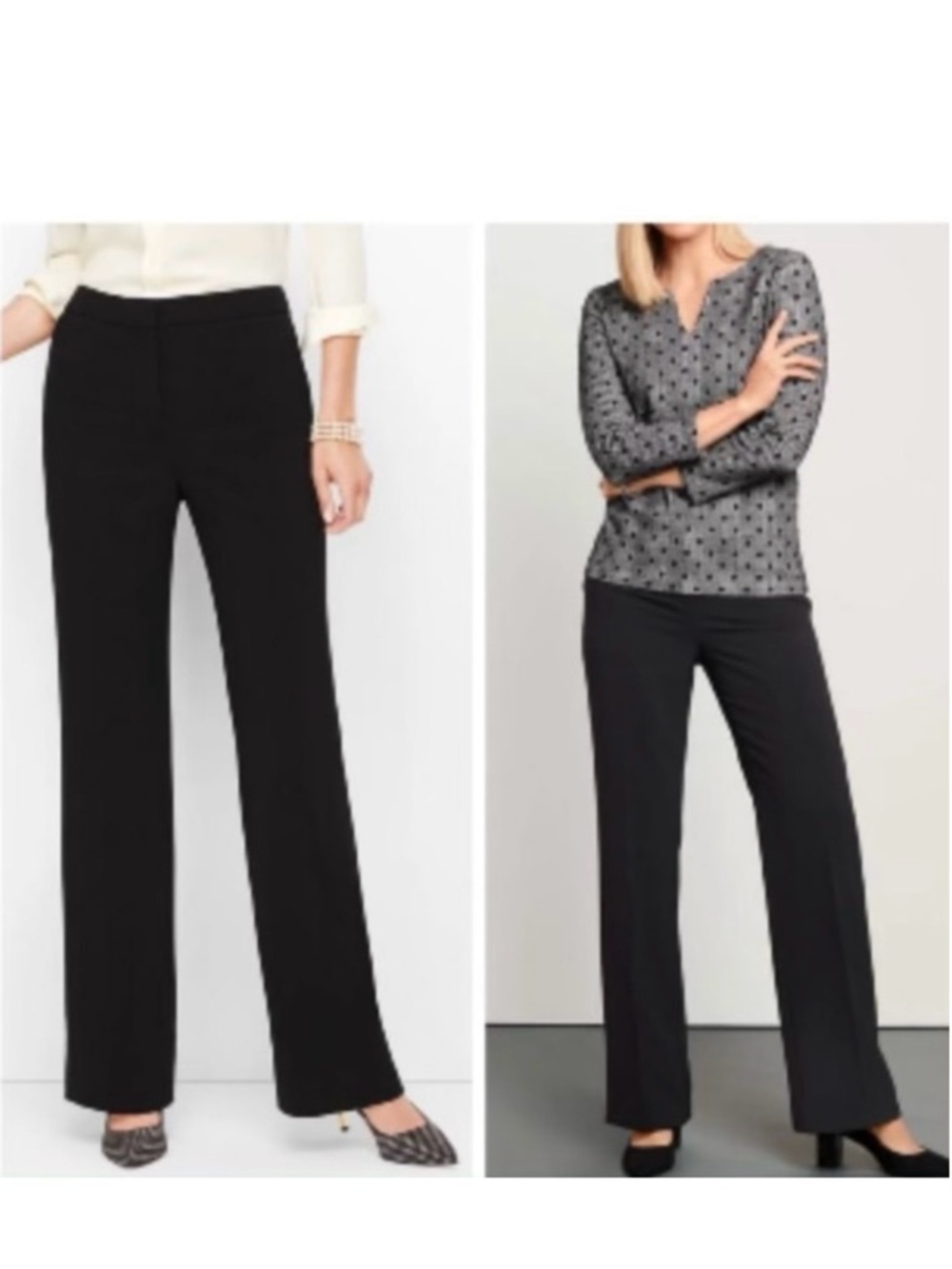 Talbots 10 Heritage Wide Leg Pants Black High Rise Women’s Wool Blend